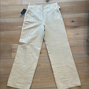 Anne Klein light tan( natural) Cotton/ Silk Wide Leg Pants